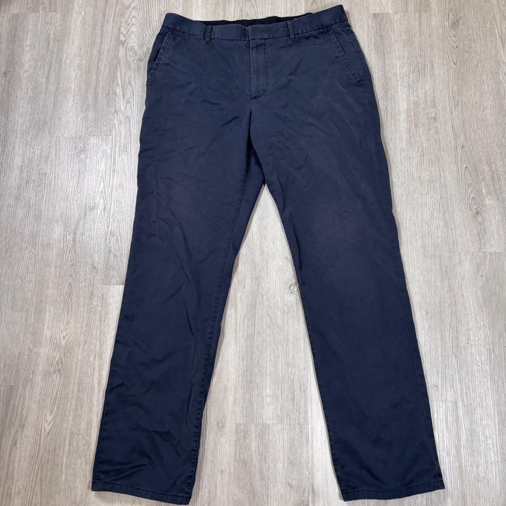 Bonobos Mens Washed Chino Pants Navy Blue Straight Leg 100% Cotton 35x36 (35x33)